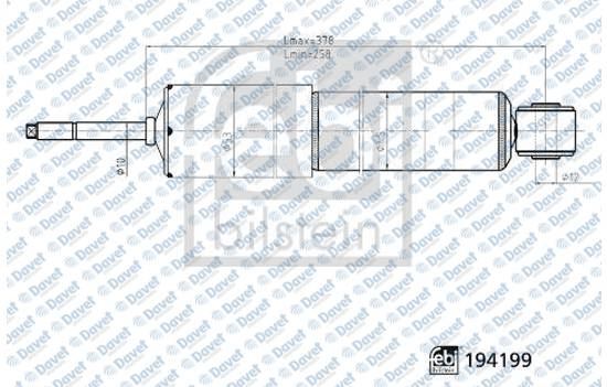 FEBI 194199 On Amortisor Sag/Sol Gazli D-Max Pick Up 03>12